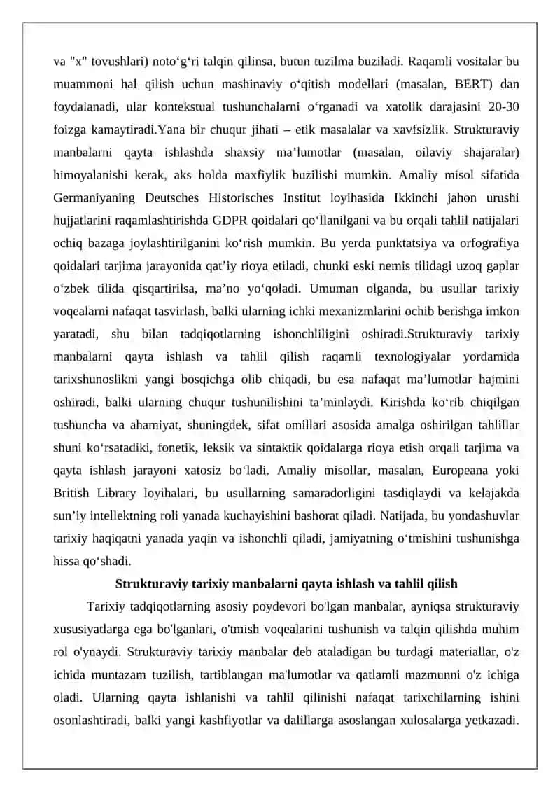 Strukturaviy tarixiy manbalarni qayta ishlash va tahlil qilish 3