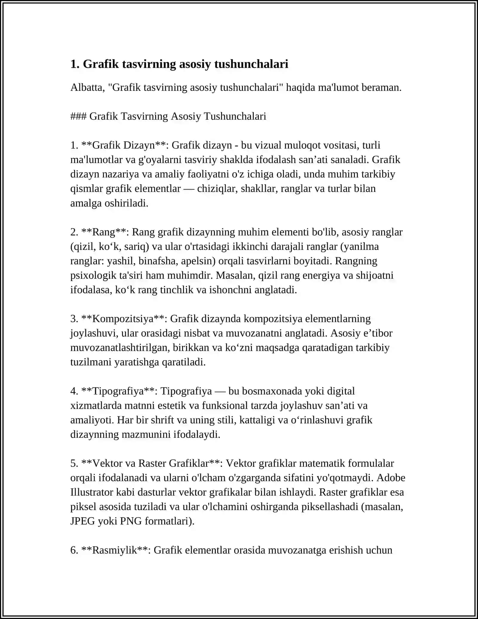 Grafik Tasvirning Asosiy Tushunchalari 3