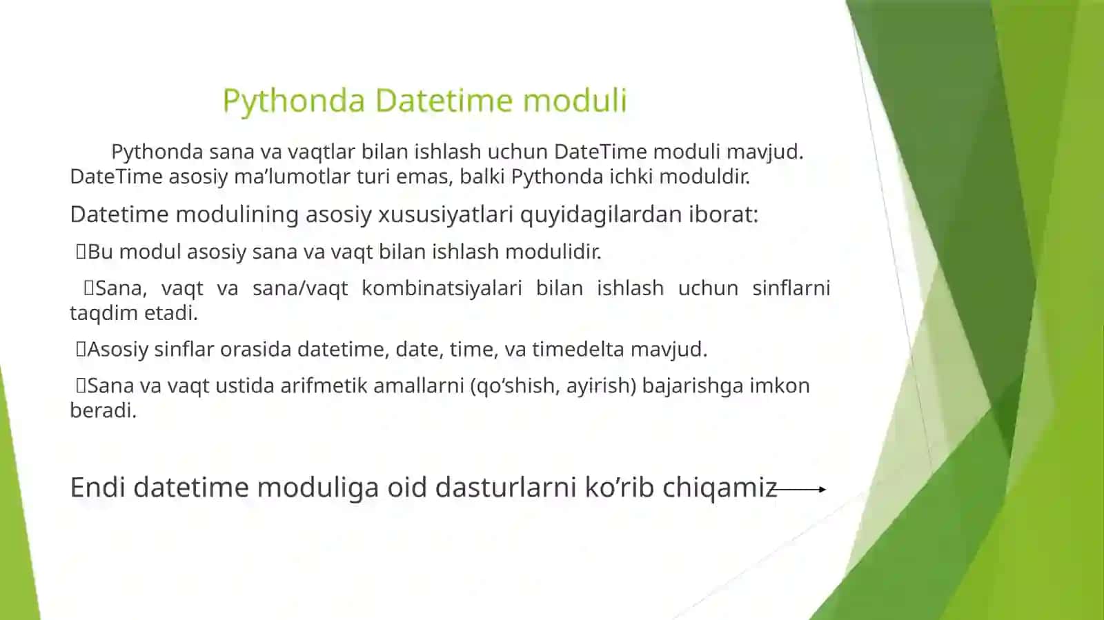 DateTime kutubxonasidagi vaqt bilan ishlash 3