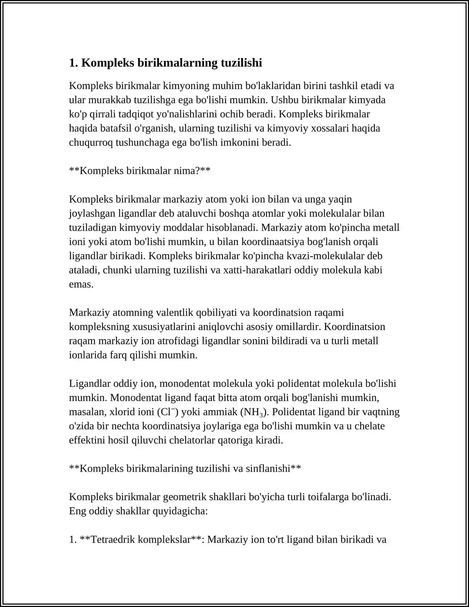 KOMPLEKS BIRIKMALAR. ICHKI KOMPLEKS BIRIKMALAR 3