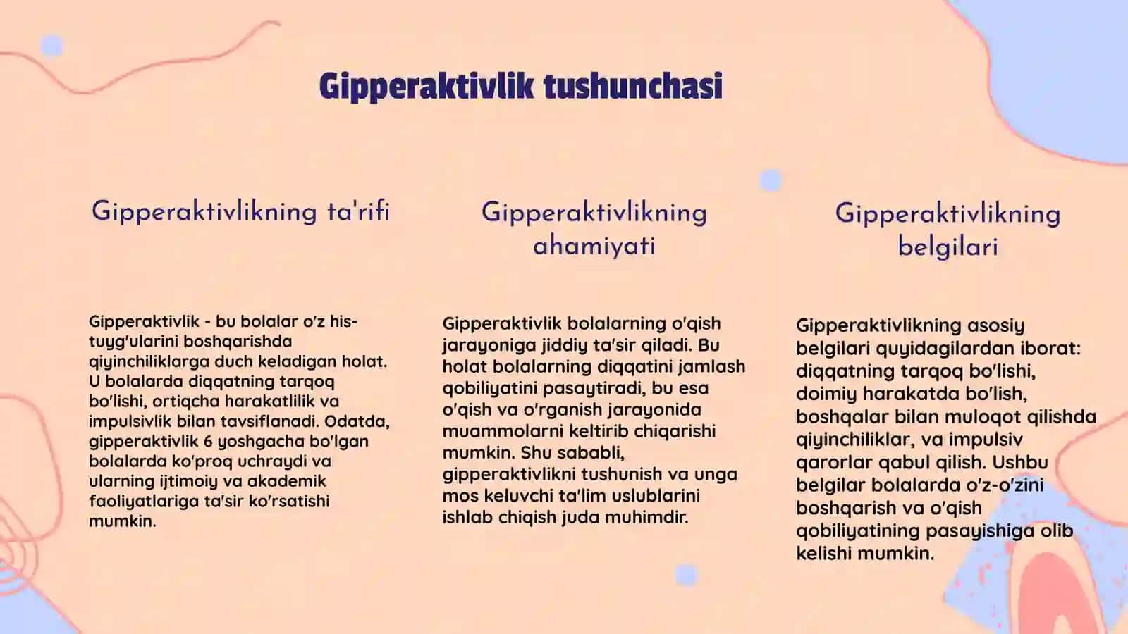 Kichik yoshidagi bolalar gipperaktivlikning o'zlashtirishga ta'siri 3