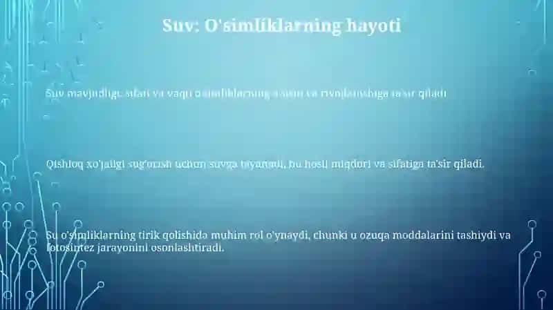 Dehqonchilikning asosiy qonunlari va o‘simliklarning hayot omillari 3