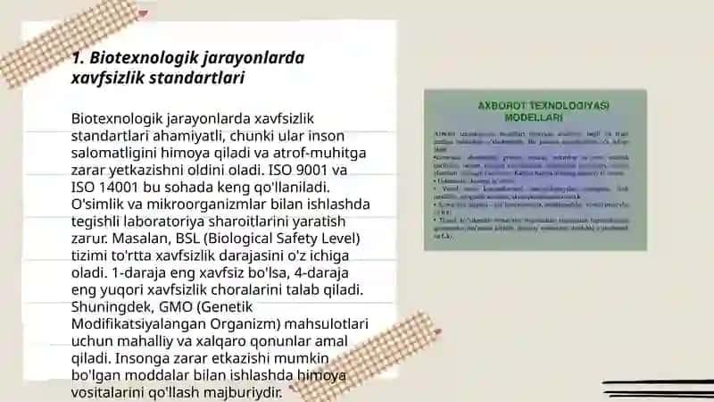 Biotexnologik jarayonlar,jixozlari va avtomatlashtirishda xavfsizlik qoidalari 3
