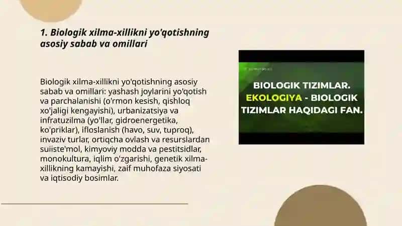 Biologik xilma xillikni asrash muammolari 3