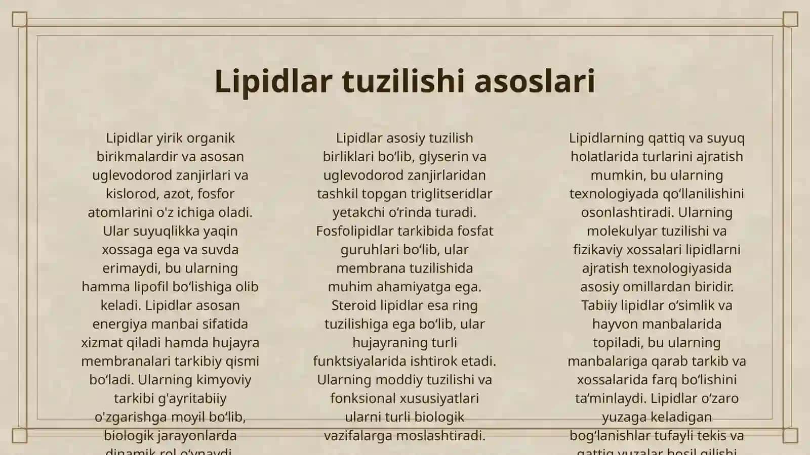 LIPIDLARNI AJRATIB OLISH TEXNOLOGIYASINI O‘RGANISH 3