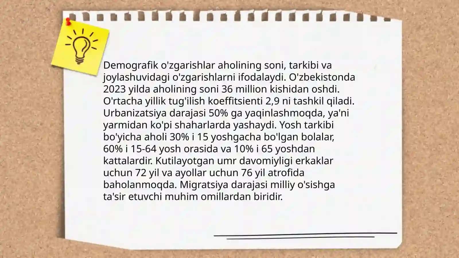 Demografik o'zgarishlar 3
