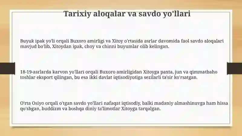 Buxoro amirligi va Xitoy: Tarixiy aloqalar va siyosiy munosabatlar 3