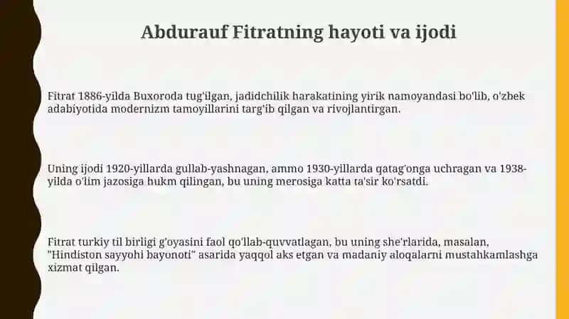 Abdurauf Fitratshe'rlari 3