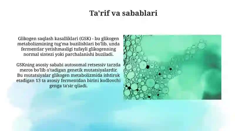 Glikogen zaxirasi kasaliklari 3