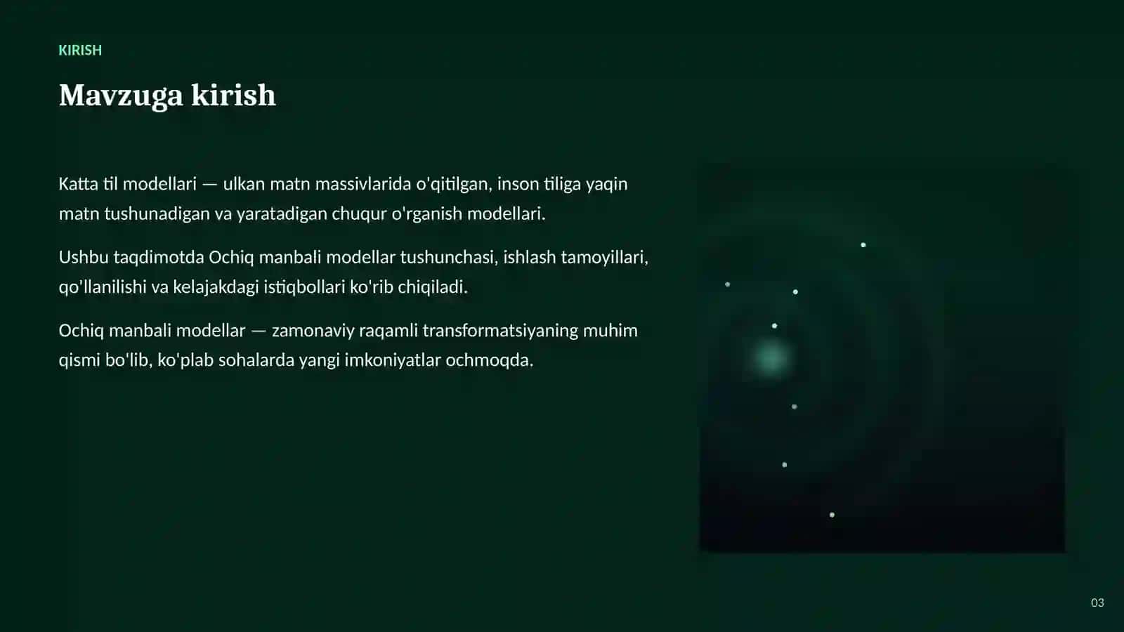 SUN'IY INTELLEKT • KATTA TIL MODELLARI (LLM) 3