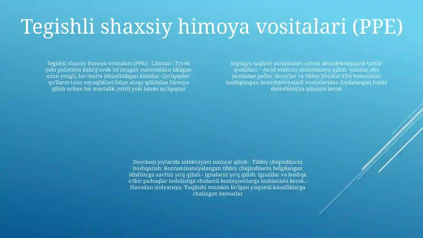 Davolash Profilaktik Muassasalaridagi Xonalar Va Asbob Anjomlarning Sanitariya Nazorati Muolaja Xonasidagi Yuqish YoʻLlariningOldiniOlish 3