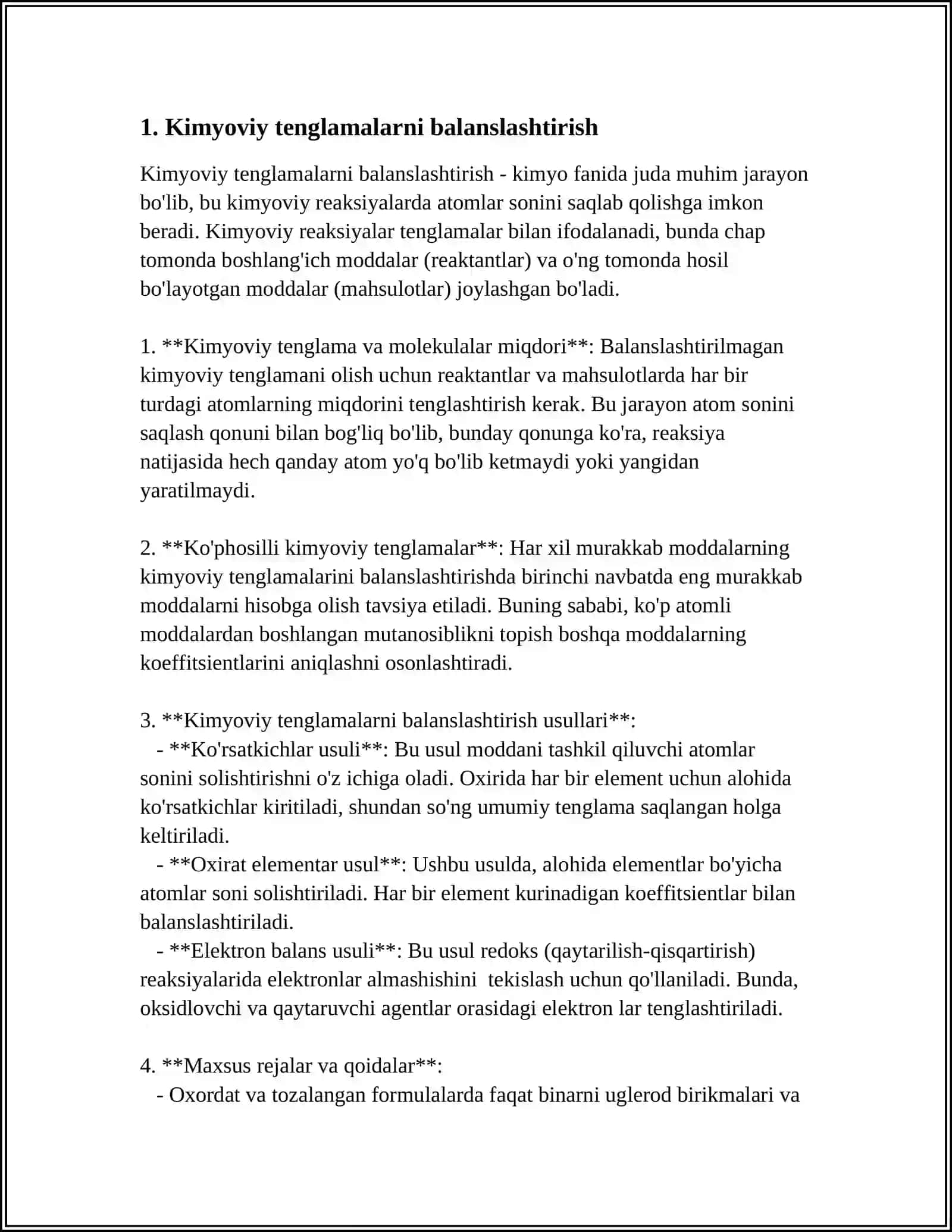 KIMYOVIY OLIMPIADALAR UCHUN TOPSHIRIQLARNI TANLASH VA ASOSLAB BERISH 3