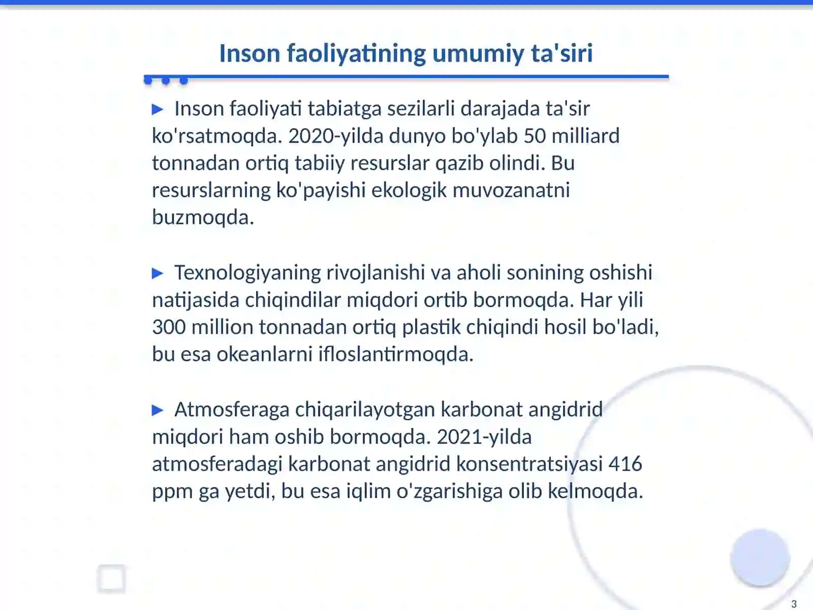 Inson faoliyatining tabiatga ta'siri va tabiatning javobi 3