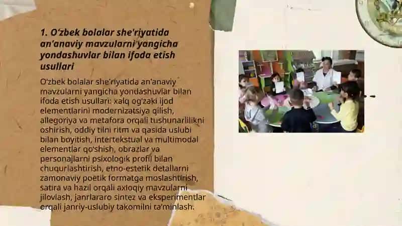 Oʻzbek bolalar she'riyatida ijodiy-uslubiy izlanishlar 3
