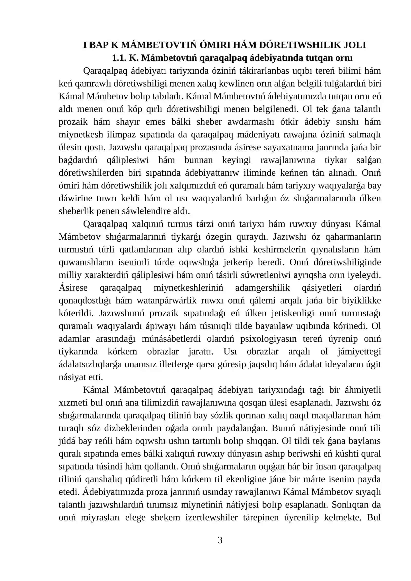 K.Mámbetovtıń “Sayaxatnama” shıǵarmasınıń janrlıq ózgeshelikleri 3