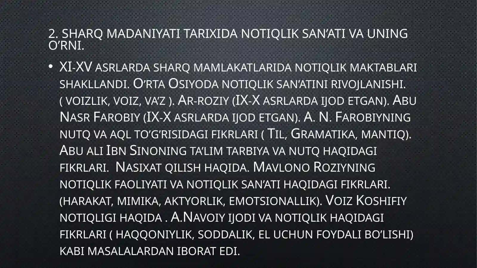 O’zbek notiqlik sa’nati tarixini o’rganish. Roviyliksa’nati 3
