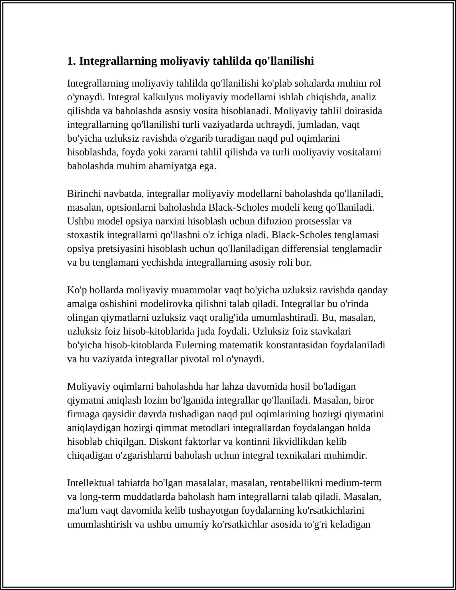 MOLIYAVIY TAHLILDA INTEGRAL HISOB TAHLILI 3