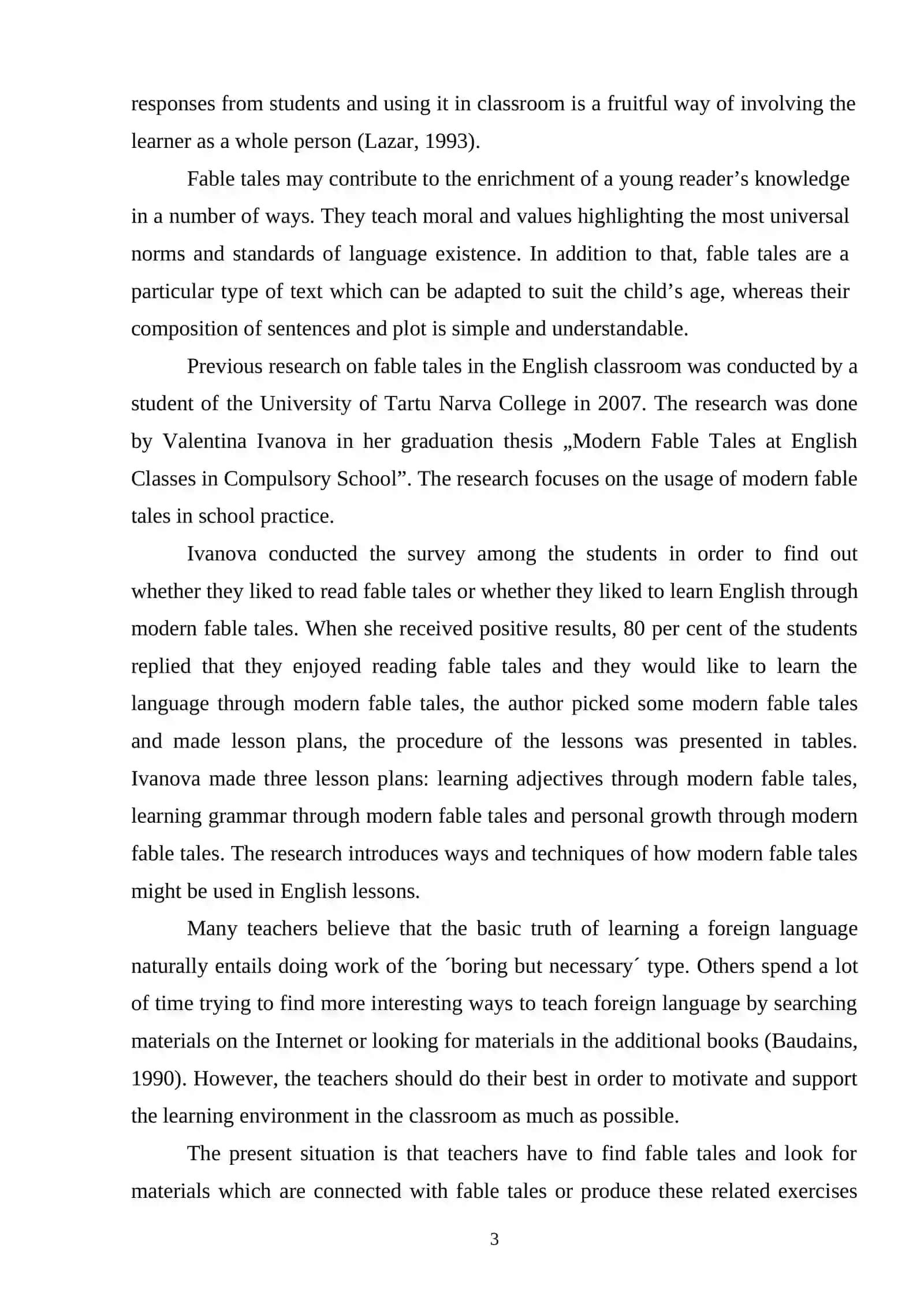 USING FABLES IN TEACHING READING SKILLS TO A2 LEVEL LEARNERS 3