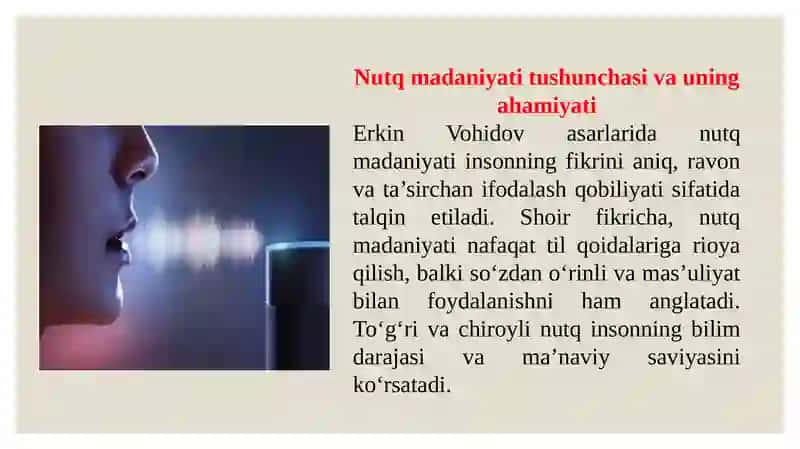 Erkin Vohidov asarlarida nutq madaniyati 3