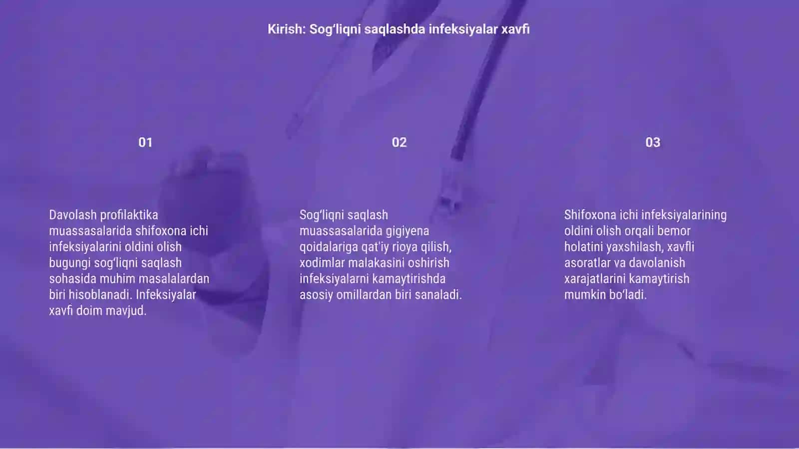 Davolash Profilaktika Muasasalarida shifoxona ichi infeksiyalarini oldini olish 3