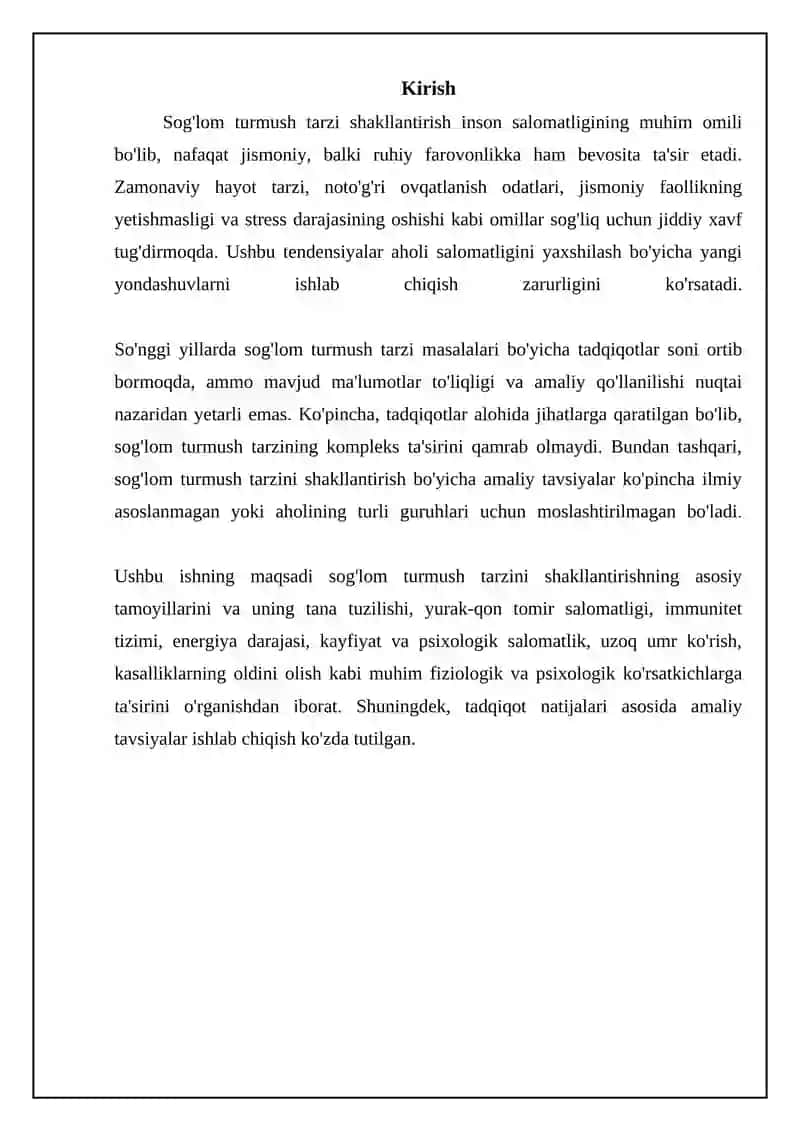 Sog'lom turmush tarzini shakllantirish va uni organizmga ta‘siri 3