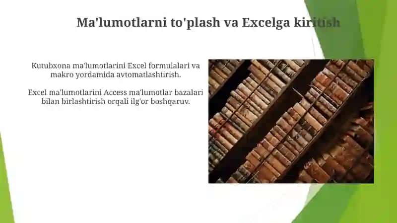 MS Excel va MS Access dasturlarida Kutubxona axborot faoliyatini avtomatlashtirish 3