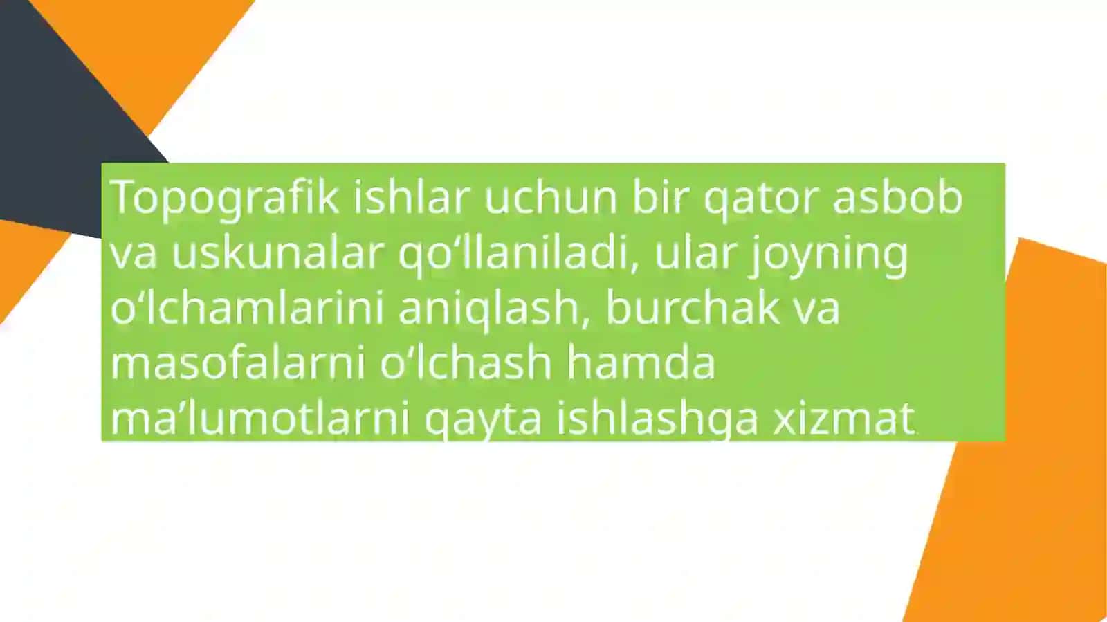 Topografik asbob va uskunalar va ular bilan ishlash 3