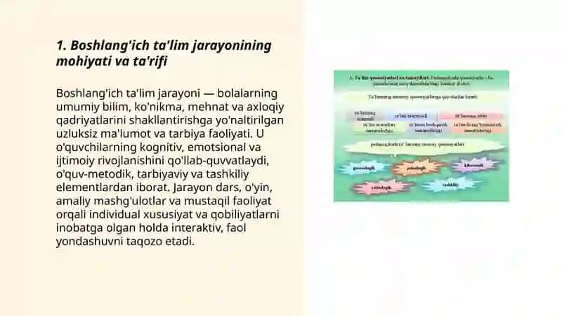 Boshlang'ich ta'lim jarayonining mohiyati va ta'rifi 3