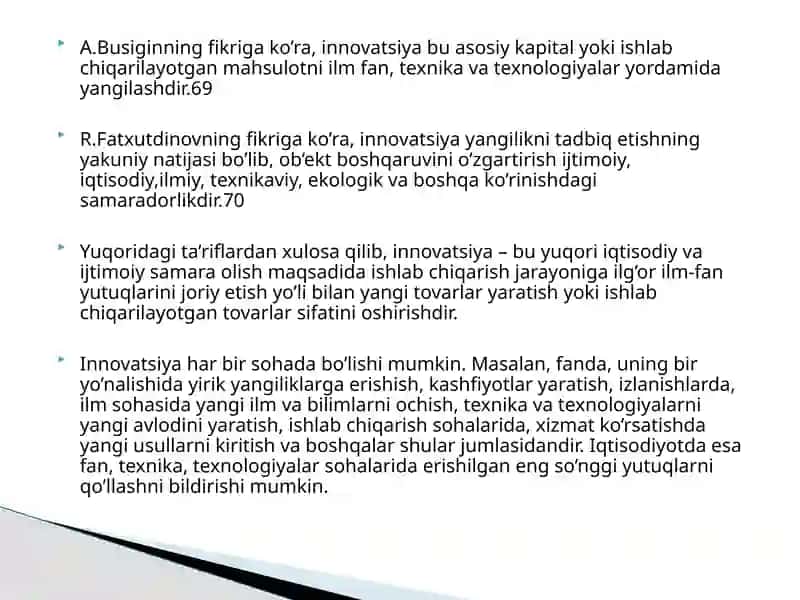Innovatsion jarayonlarni moliyalash usullari va tamoyillari 3