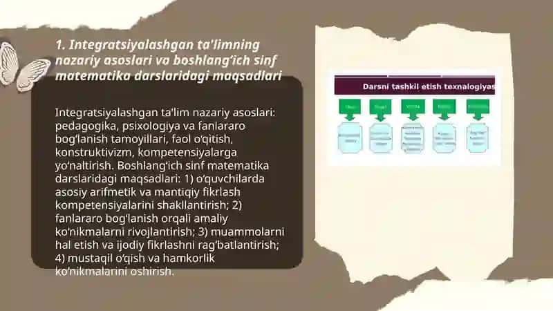 Boshlang‘ich sinf matematika darslarida integratsiyalashgan talim maqsadi va vazifalari 3