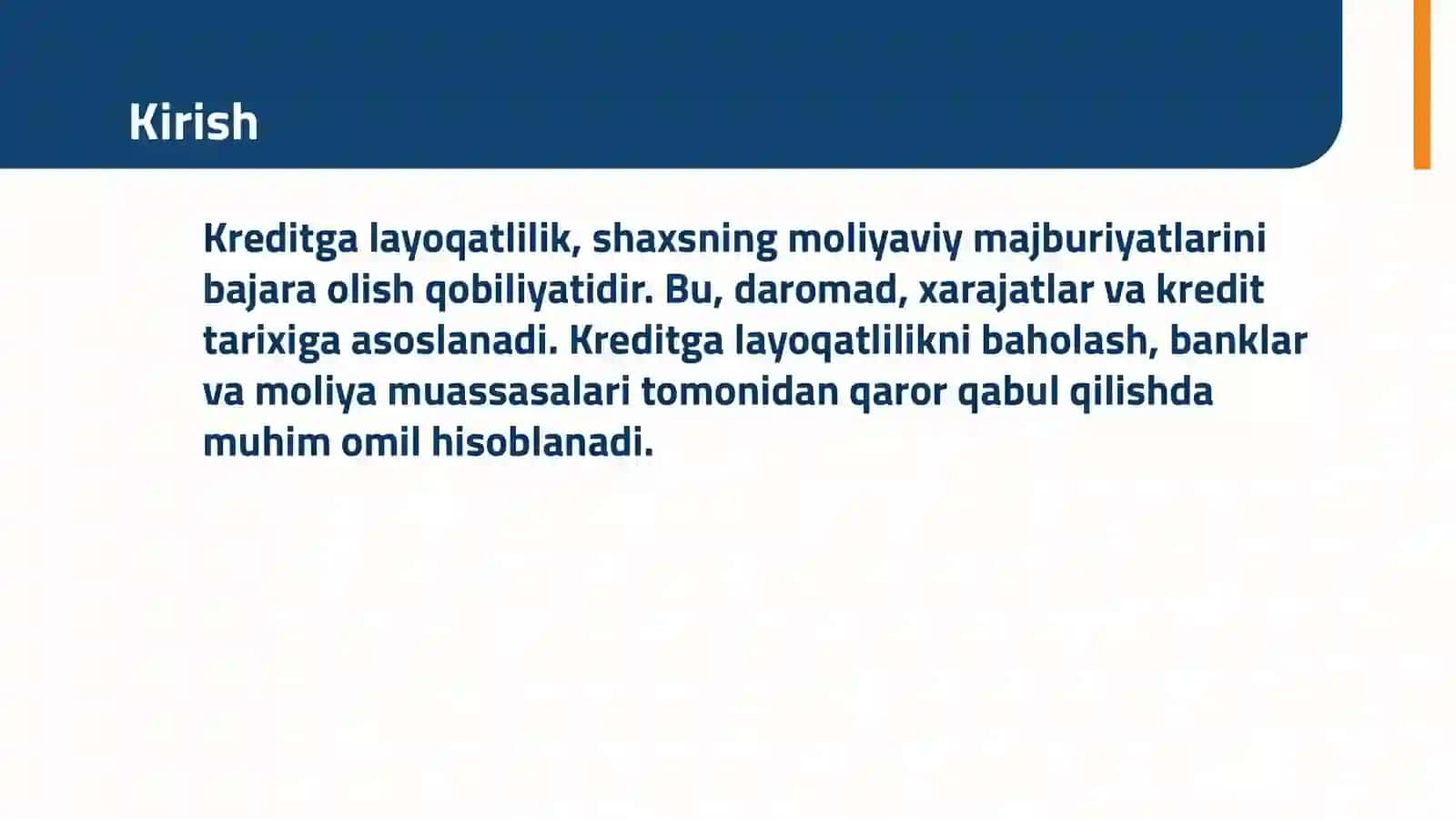 Kreditga layoqatlilikning tavsifi 3