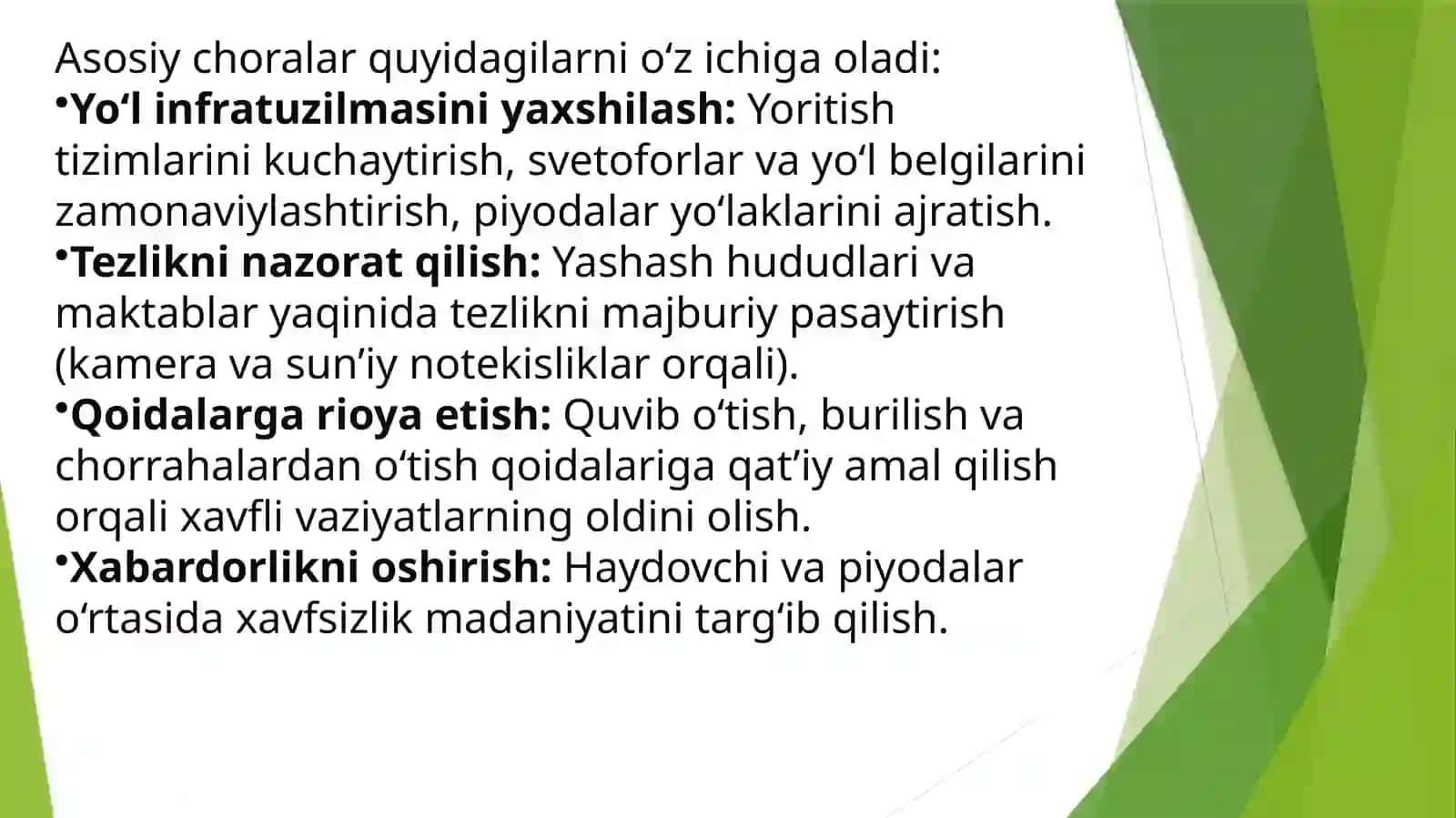 Shahar yo‘llarida harakat xavfsizligini ta’minlash 3