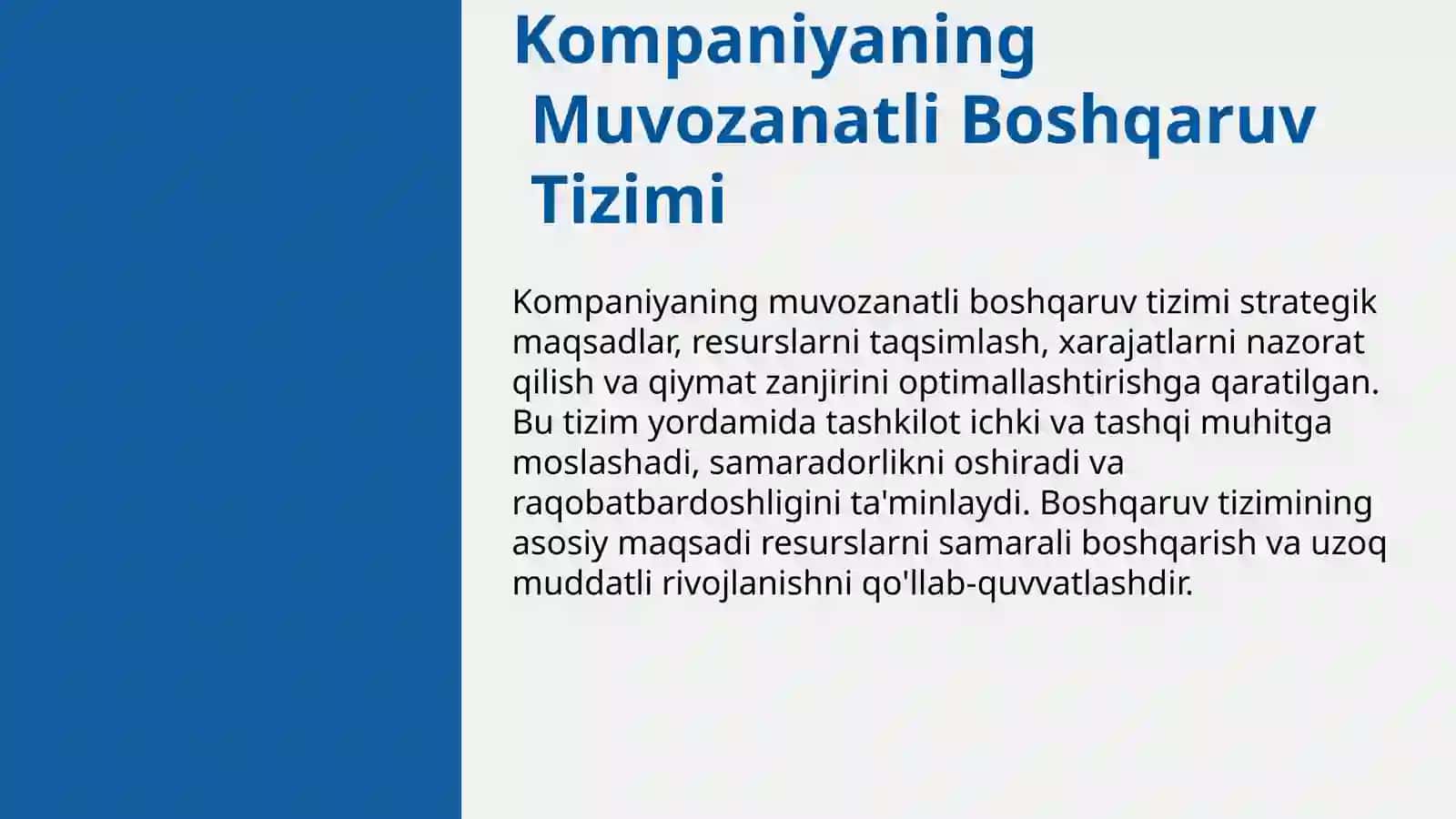 Kompaniyani muvozanatli boshqarish tizimida xarajatlarni strategik boshqaruv hisobi 3