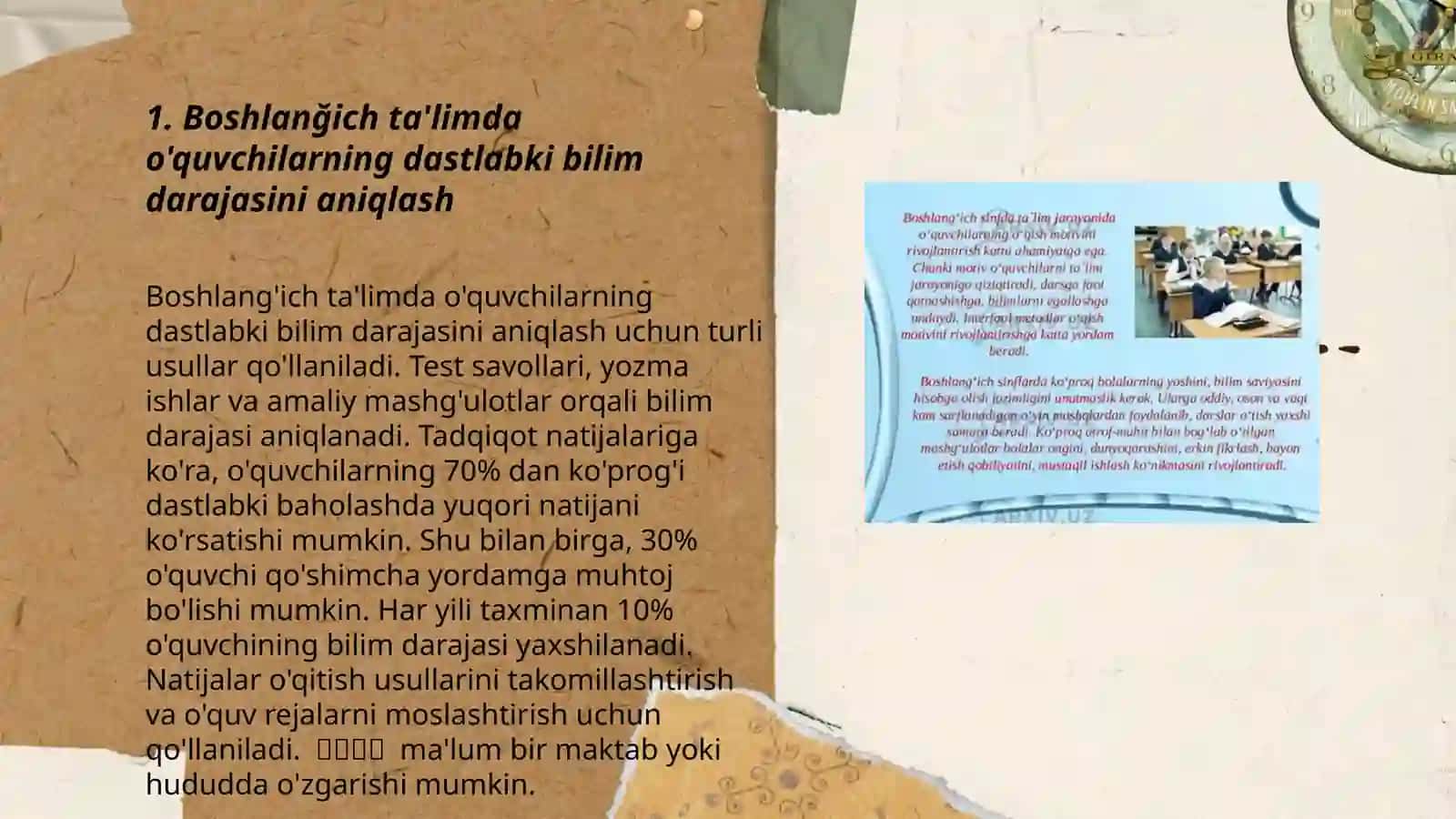 Boshlanğich ta'limda õquvchilarning bilim, kõnikma va malakalarini tashxis qilish 3