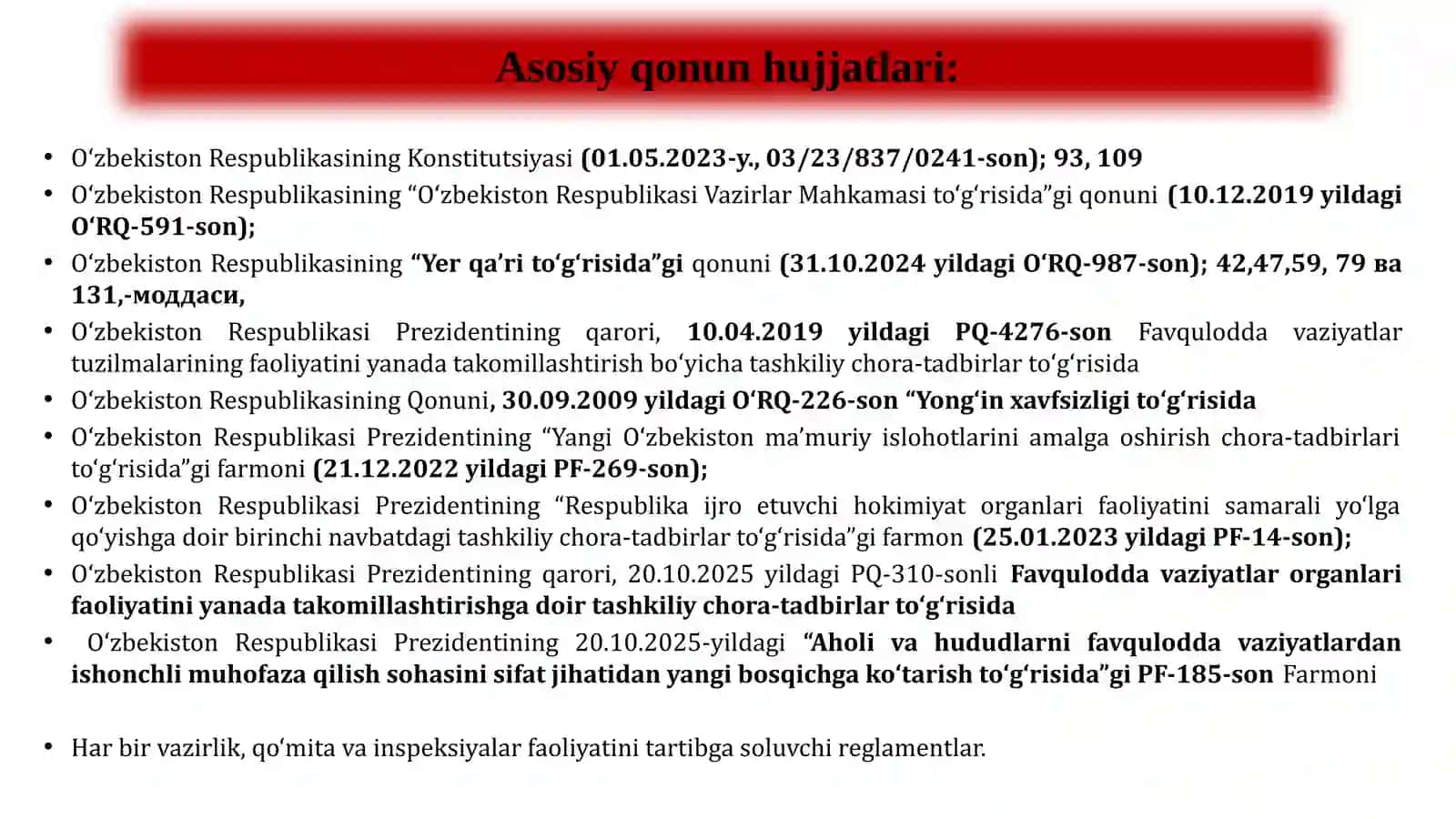 Favquloddavaziyatlarsohasinima’muriy-huquqiytartibgasolish 3