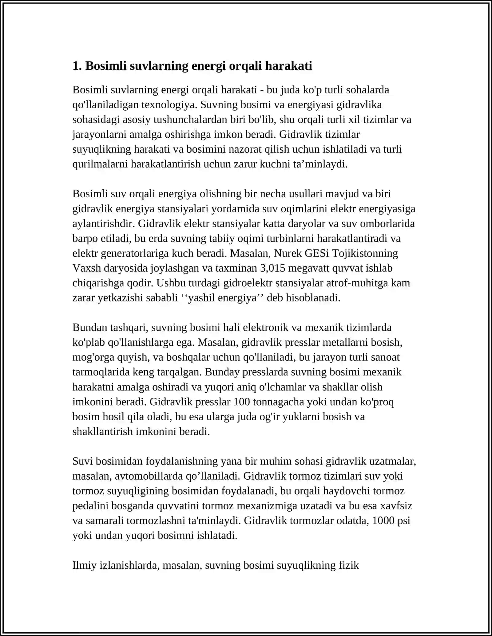 BOSIMLI VA BOSIMSIZ SUVLAR 3