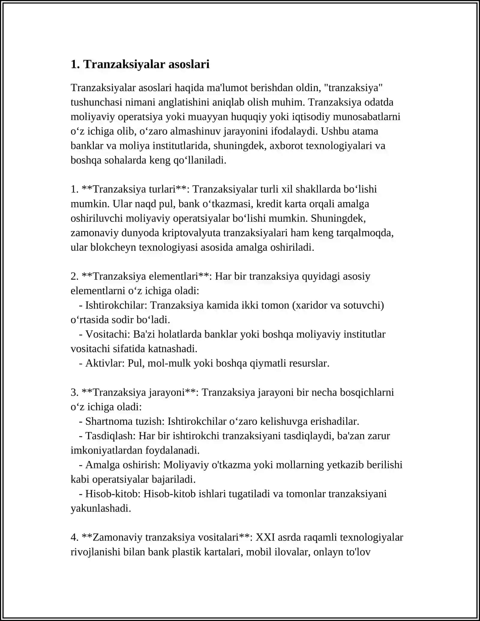 TRANZAKSIYALAR 3