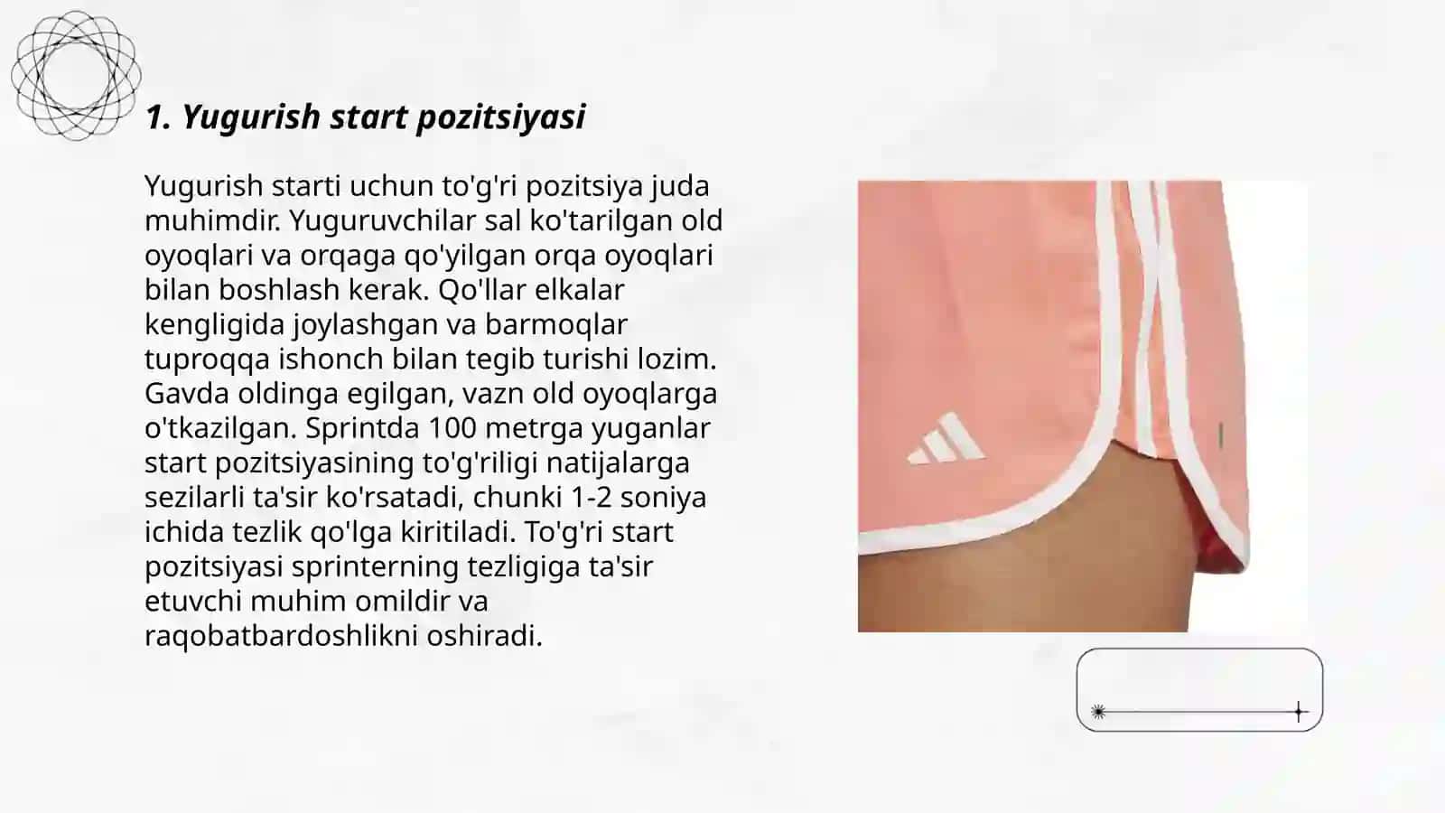 Qisqa masofaga yugurish texnikasi 3