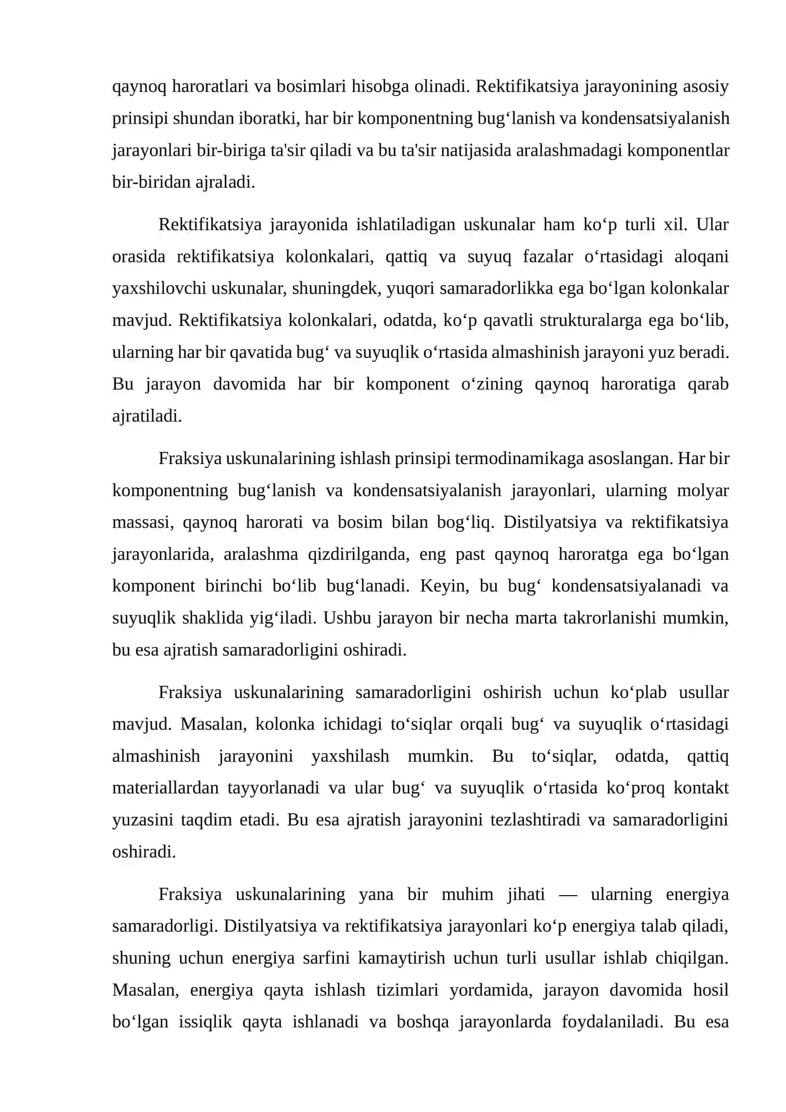 Fraksiya uskunalari  distilyatsiya va rektifikatsiya qurilmalari 3
