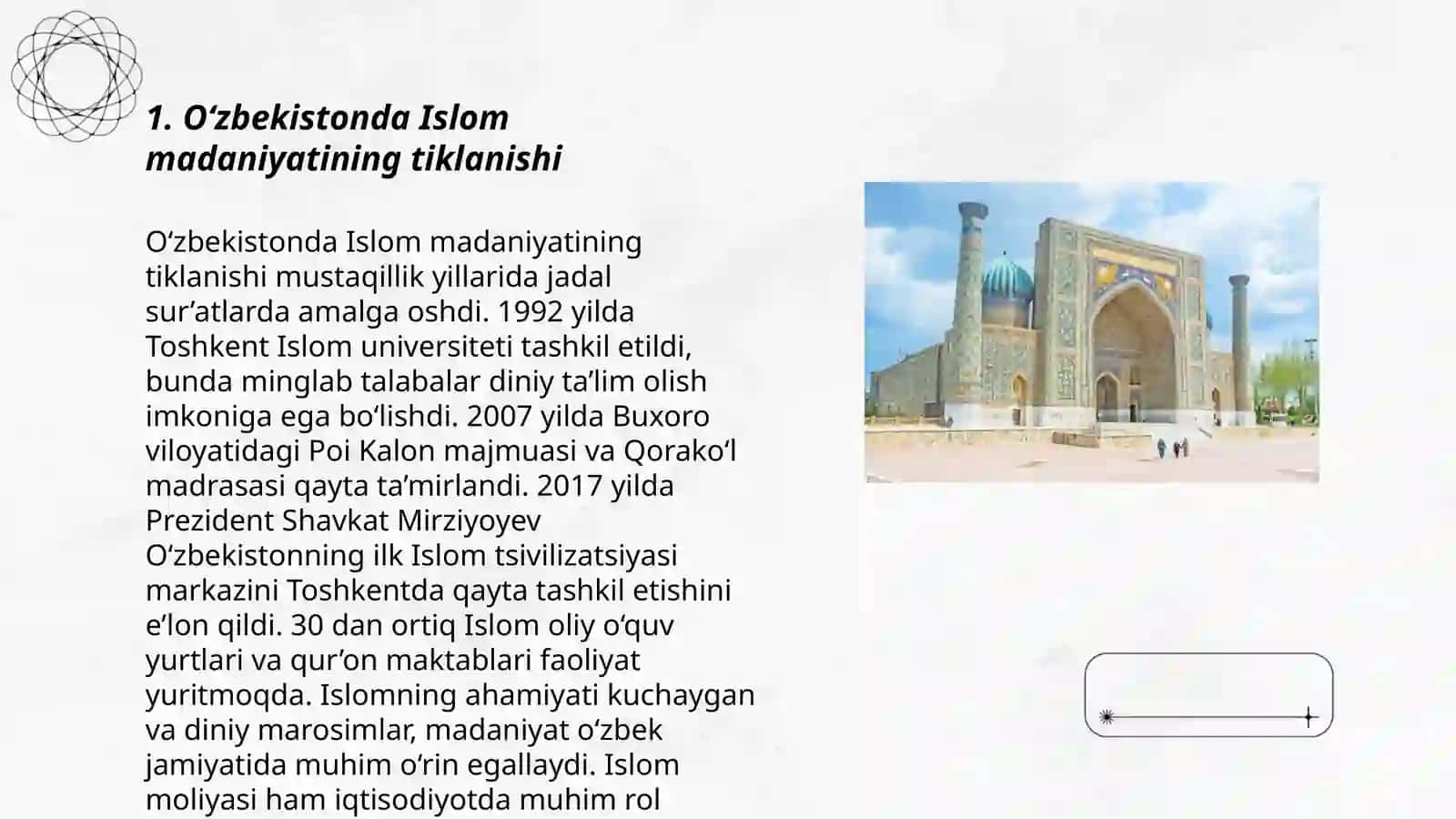 O'zbekistonda ma'naviy va tarixiy merosning tiklanishi 3