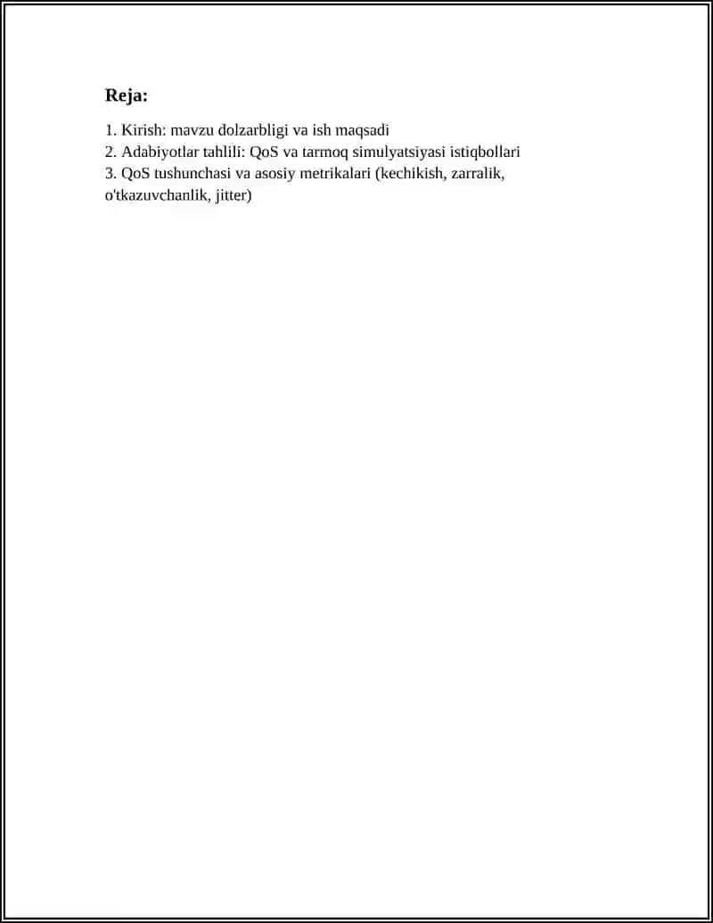 PYTHON’DA QOS (QUALITY OF SERVICE) SIMULYATSIYASI 3