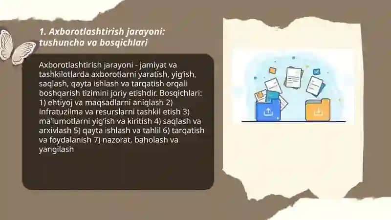 Axborotlashtirish jarayoni: tushuncha va bosqichlari 3
