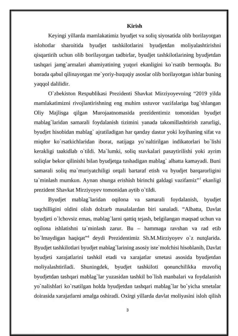 Davlat budjeti va davlat maqsadli jamg‘armalari budjetlari xarajatlari ijrosi hisobi 3