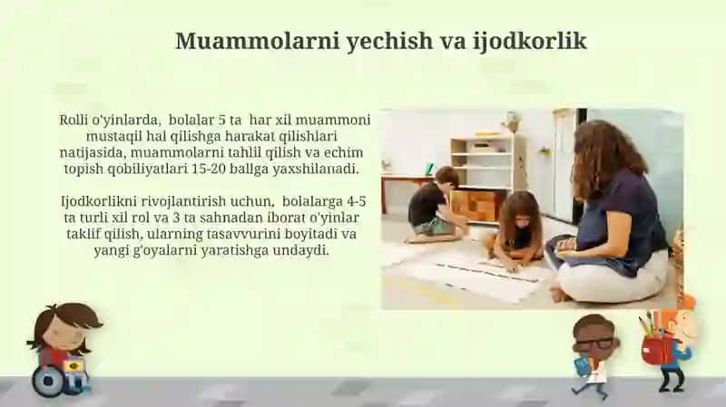 Maktabgacha ta'limda Syujetli-rolli o'yinlar 3