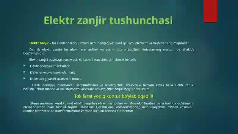 ELEKTR zanjirlar nazariyasi 3