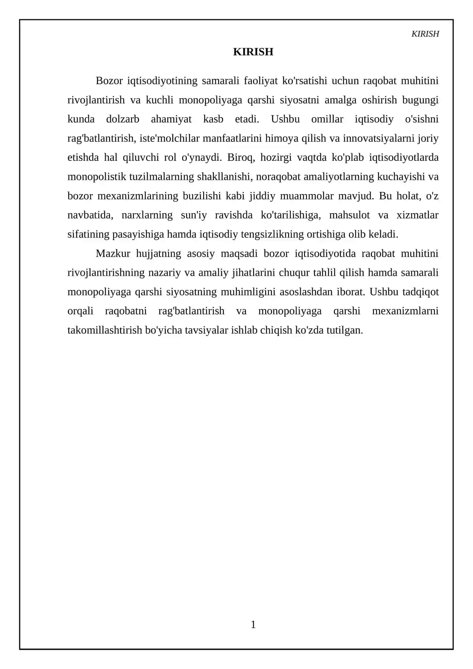 Bozor iqtisodiyotida raqobatning iqtisodiy o'sishga ta'siri 3