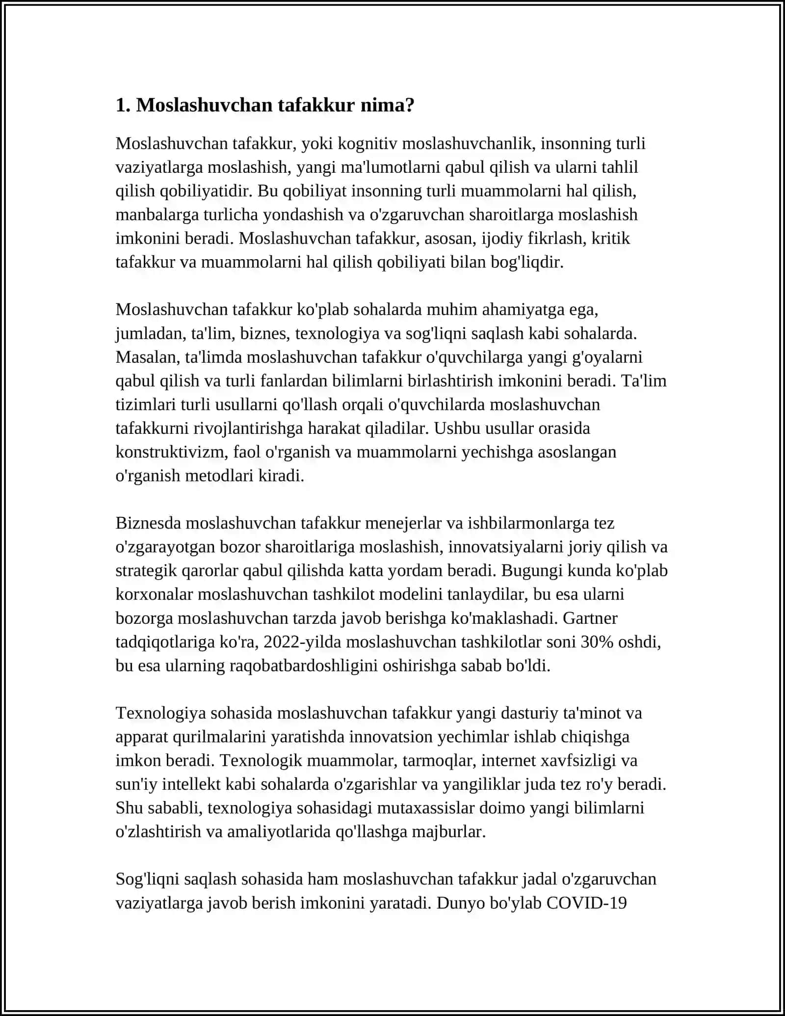 MOSLASHUVCHAN FIKRLASH VA KREATIVLIK 3