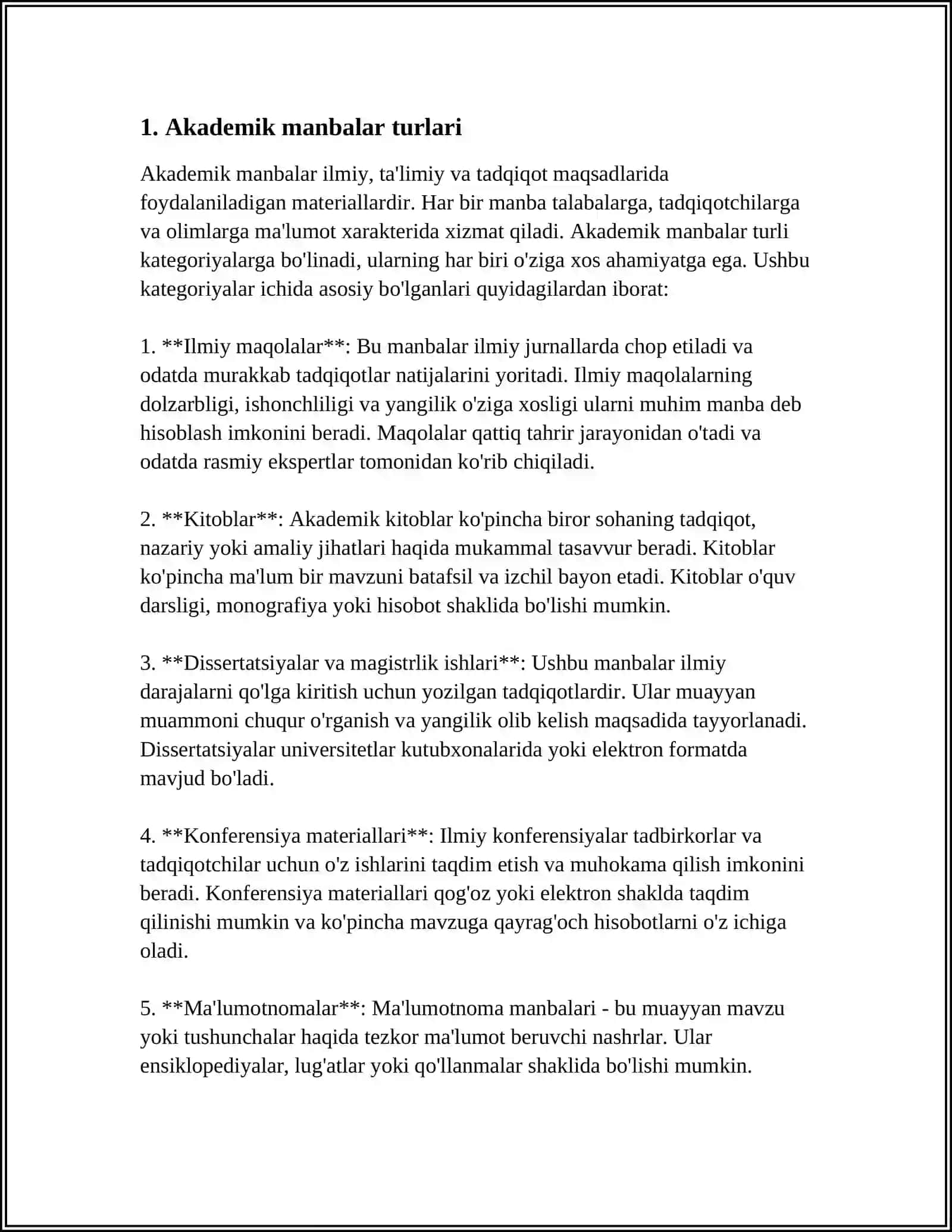 AKADEMIK MANBALAR VA ULARNING DARAJALARI 3