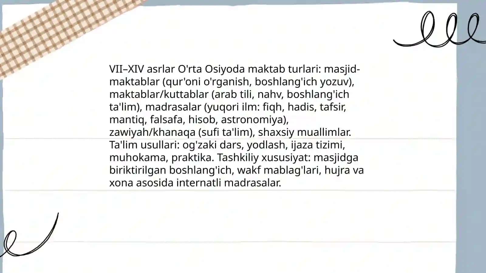 O'rta Osiyodagi maktablarda tarbiya va pedagogik fikrlar 3