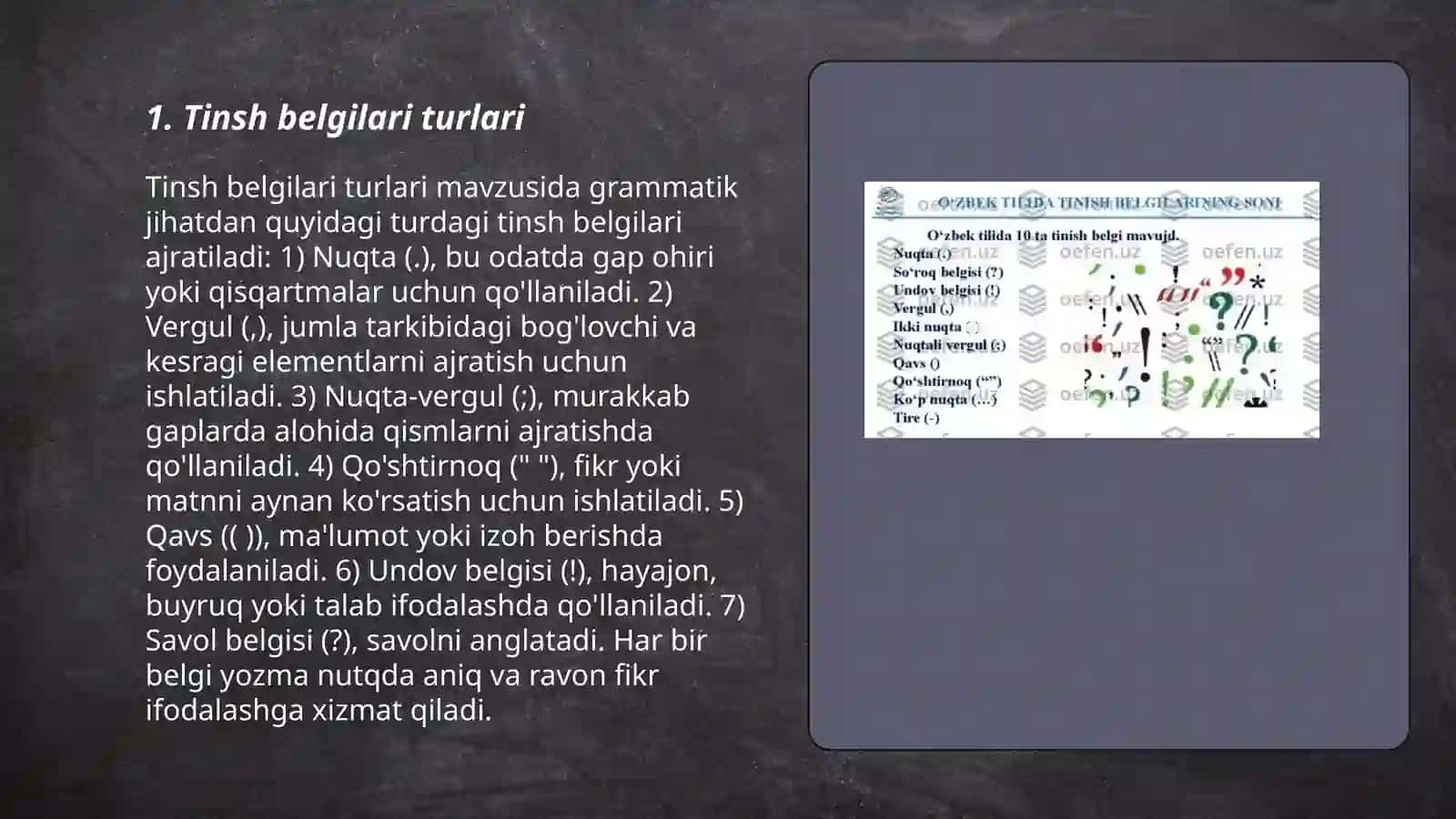 Tinsh belgilari va nutq uslublari 3